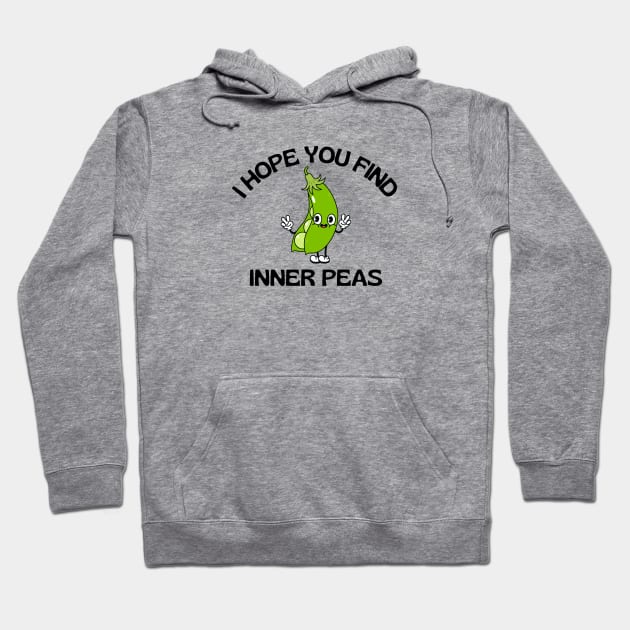 I Hope You Find Inner Peas | Cute Peas Pun Hoodie by Allthingspunny